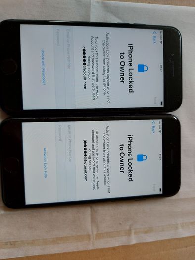 2 xApple Iphone 7, 32GB, Activation Locked, For parts or repair, Excellent Cosmetic Condition