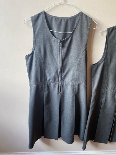 Dunnes grey pinafore x2 (as new) age 13-14