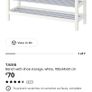 IKEA TJUSIG Shoe Storage Bench White Image 2
