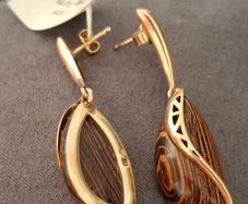 Earrings wood and silver 925