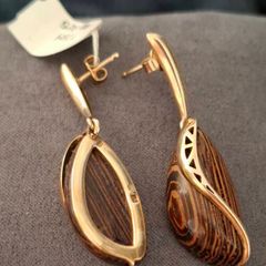 Earrings wood and silver 925