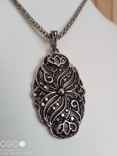 Marcasite Style Filigree Necklace and Earring Set