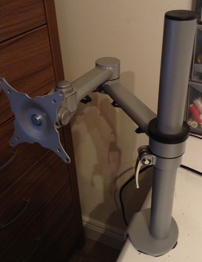 Single Monitor Desk Mount, Height Adjustable Monitor Stand Mount, Full Motion Monitor Arm Desk Mount