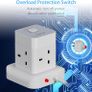 Cube Extension Lead with USB Slots,4 Way Multi Plug Extension Socket Tower with 2 USB C & 2 USB A Ports,Overload Protected Extension Lead with Switch,2M Extension Cable for Home Office Kitchen Image 3