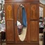 Antique Edwardian Inlaid Mahogany Wardrobe Image 2