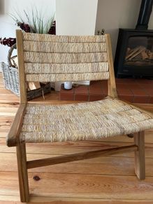 Wooden woven lounge chair
