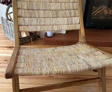 Wooden woven lounge chair