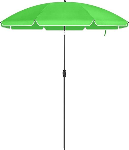1.6 m Parasol, Beach Umbrella, UPF 50+, Sun Protection, Portable Octagonal Polyester Canopy, Fibreglass Ribs, Tilt Mechanism, Carry Bag, for Beach Garden Balcony Pool, Taupe MULTIPLE COLOURS AVAILABLE (FREE POSTAGE)