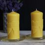 Pure beeswax candle with hearts. Valentines day gift. Image 4