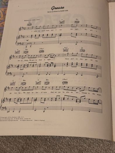 Vintage Grease Motion Picture Vocal Selections Sheet Music (Chappell Music)