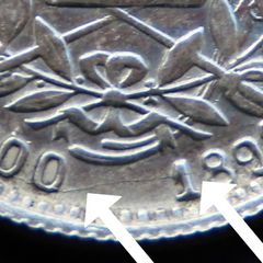 High grade Silver Real 1899 mint errors coin Guatemala