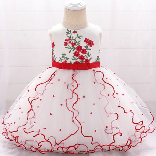 New Baby Girl Birthday Baptism Princess Floral Dress size 12-24 months