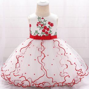 New Baby Girl Birthday Baptism Princess Floral Dress size 12-24 months