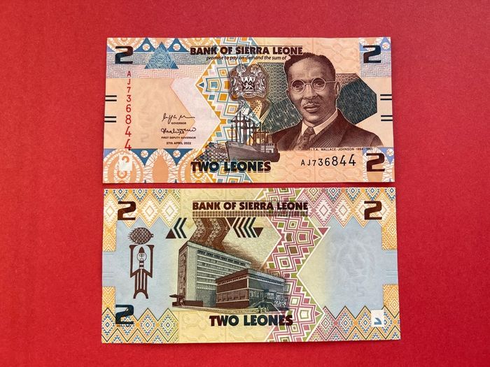 Sierra Leone  2 Leones. 2022.  ( Uncirculated )