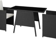 main image for ad Folding Polyrattan Set for 2 People 2 Chairs and 1 Table with Glass Top  PRICE