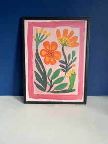 Beautiful colourful flowers on canvas. 40cm x 30cm