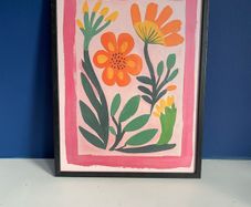 Beautiful colourful flowers on canvas. 40cm x 30cm