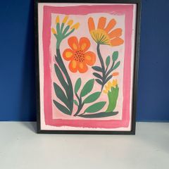 Beautiful colourful flowers on canvas. 40cm x 30cm