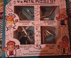 The Puzzling Professor 4x Metal puzzle set