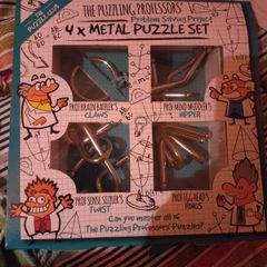 The Puzzling Professor 4x Metal puzzle set