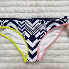 Victorias Secret Size Small Classic Hipster Bikini Bottoms Blue White  Please see photos
