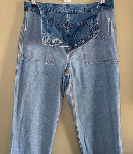Levis Reversible 2-in-1 Baggy Dads Jeans W29/L30 UK 10 Relaxed Fit Light Blue Wash Utility Baggy Wide Leg