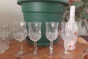 4 crystal wine glasses