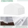 Walk-In Polytunnel Greenhouse with Roll-up Door and Mesh Windows, Warm House Garden Tunnel Plant Shelter, Galvanised Steel Frame, 4.5 x 3 x 2m, White Image 5