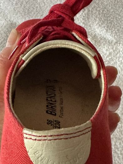 Birkenstock Ladies Red Canvas Sneakers, Runners EU36, UK3.5