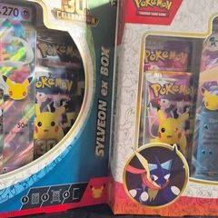 pokemon 30th anniversary sylveon ex box and greninja ex box sealed