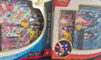pokemon 30th anniversary sylveon ex box and greninja ex box sealed
