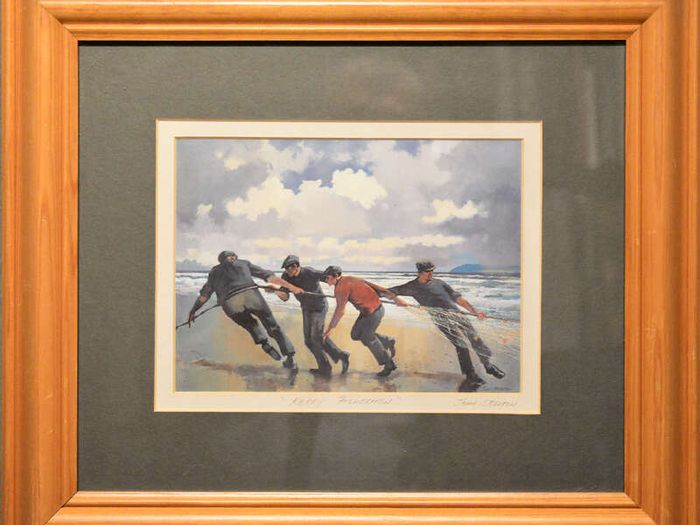 John Skelton Signed Print Kerry Fisherman Framed