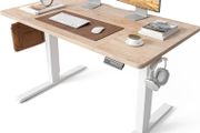 Electric Standing Desk Height Adjustable For Gaming and Computer 120 x 60cm Sit Stand Home Office with Memory Smart Pannel 4 Pieces Splice Board Oak