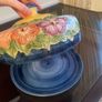 Beautiful Vintage Portuguese Hand Painted Floral Ceramic Tureen Serving Dish Image 3