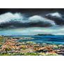 Lambay Island and Tower Bay Beach, Dublin. Large painting by Irish artist Helen Mathews Image 3