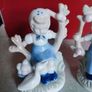 SET OF Boy & Girl PORCELAIN Figurines Blue / White. Image 2