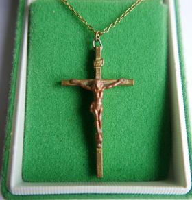 Antique  Crucifix Pendant and Chain