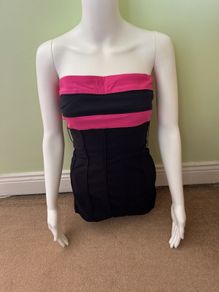Jane Norman pink and black zipped top/tunic
