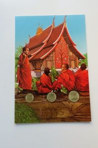 Laos vintage original coins set 1980 unc