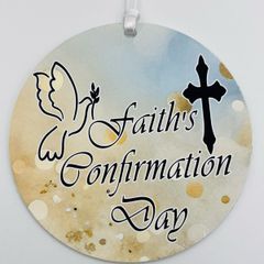 Confirmation or Communion personalised hanger decoration tag