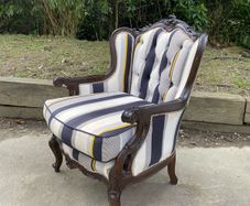 Vintage Louis XV-style wingback armchair