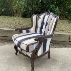 Vintage Louis XV-style wingback armchair