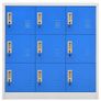 Locker Cabinet Light Grey and Blue 90x45x92.5 cm Steel Image 3