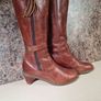 Vintage womens Dr Martens 11436 brown leather heeled riding boots knee high Size Uk 4 EU 37 Image 2