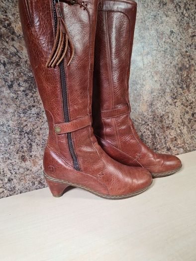 Vintage womens Dr Martens 11436 brown leather heeled riding boots knee high Size Uk 4 EU 37