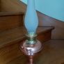 Antique French copper base oil lamp works Image 6