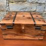 Vintage Metal Bound Wooden Chest. Image 8
