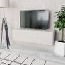 TV Cabinet Chipboard 120x40x34 cm High Gloss White Image 5