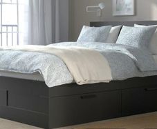 IKEA King (202x152cm) bed, storage, premium hybrid mattress