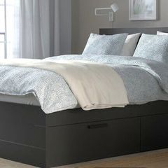 IKEA King (202x152cm) bed, storage, premium hybrid mattress